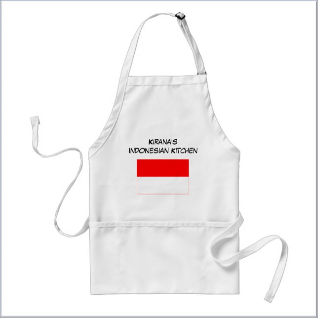 Custom Indonesian Flag White and Red Adult Apron (Creator Uploaded)