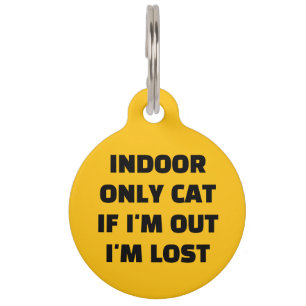 Custom Indoor Cat If Im Out Im Lost ID Pet ID Tag