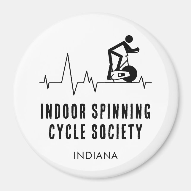 Custom Indoor Spinning Cycle Society Heartbeat Fun Magnet (Front)