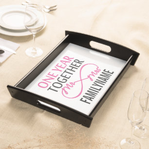 Custom Infinite Mr & Mrs Anniversary Serving Tray