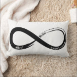 Custom Infinity Couples Wedding Anniversary Gift Lumbar Pillow<br><div class="desc">Infinity Symbol in Brush Stroke with couple's names and wedding date for you to personalize.</div>