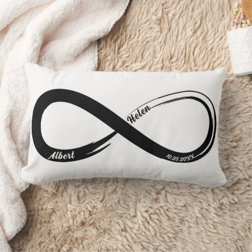 Custom Infinity Couples Wedding Anniversary Gift Lumbar Pillow