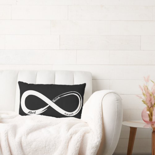 Custom Infinity Couples Wedding Anniversary Gift Lumbar Pillow