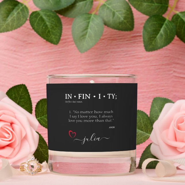 Custom INFINITY Love You More Anniversary Gift Him Scented Candle (Wedding)