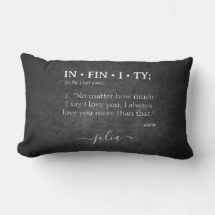 Custom INFINITY Love you more Dictionary Definitio Lumbar Pillow