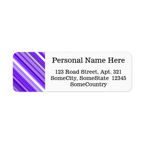 Custom Info  Purple and White Striped Pattern Label