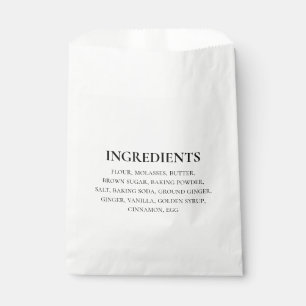 Custom Ingredients Black White Simple Favor Bag