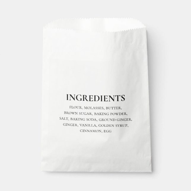 Custom Ingredients Black White Simple Favor Bag (Front)