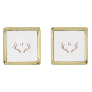 Custom Inital antler cuff links