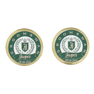 Custom Initial and Name Best Man Wedding Party Cufflinks