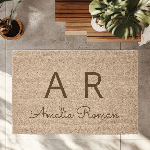 Custom Initial And  Name   Personalized Welcome  Fiber Doormat