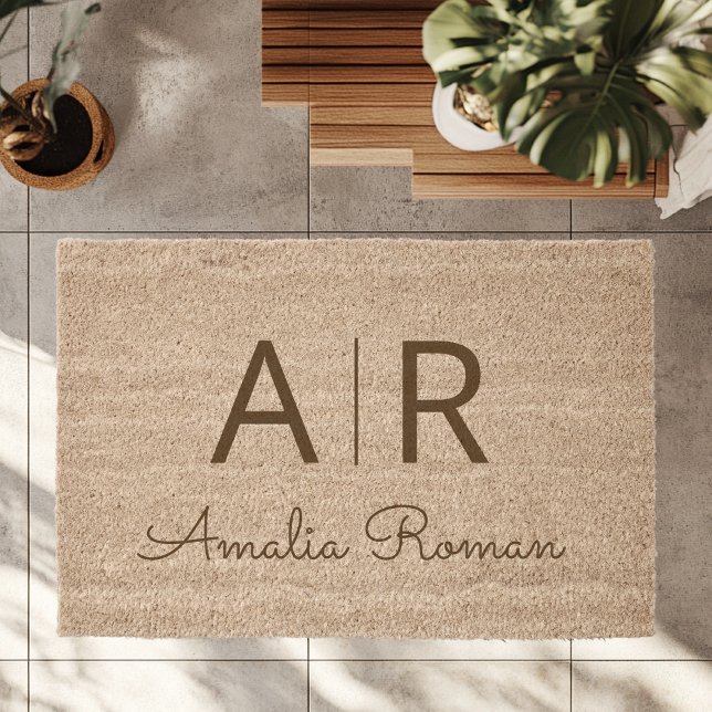 Custom Initial And  Name | Personalized Welcome  Fiber Doormat (Creator Uploaded)
