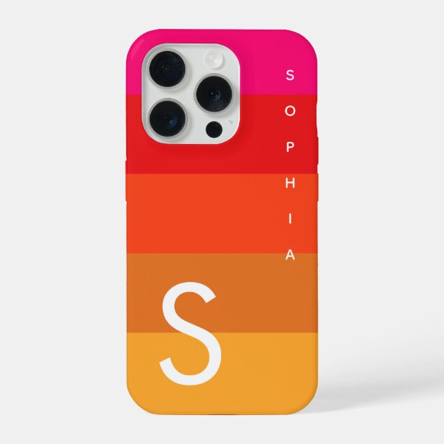 Custom Initial and Name Phone Case | Bright Color  (Back)