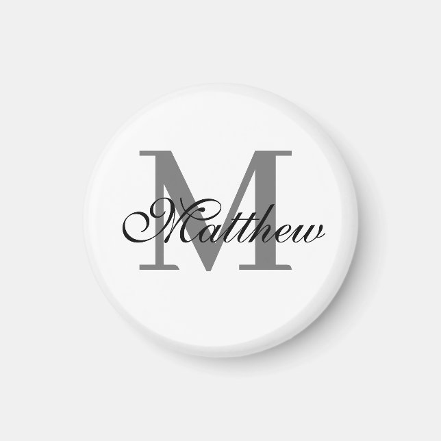 Custom initial and name text magnet (Front)