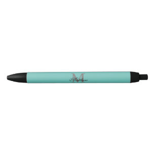 Custom initial and name text teal pen