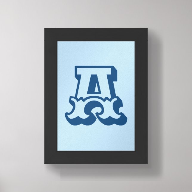 Custom Initial Art Print, Colourful Letter Poster (Framed Front)