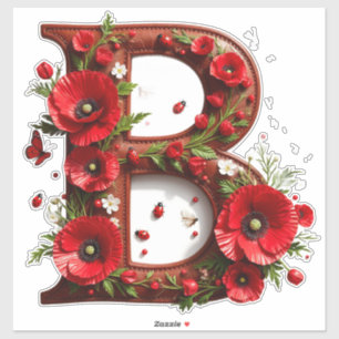 🌸 Custom Initial B For Garden Inspired Gifts 🦋 Sticker