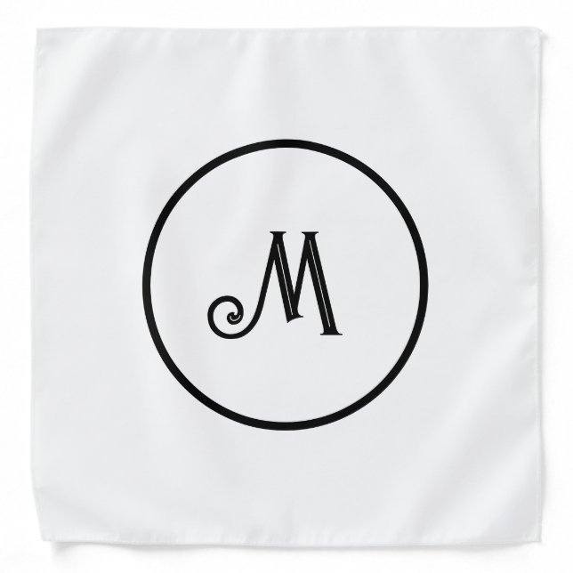 Custom initial black and white  bandana (Front)