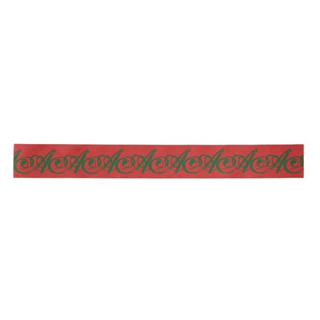 CUSTOM INITIAL CHRISTMAS Ribbon (Front)