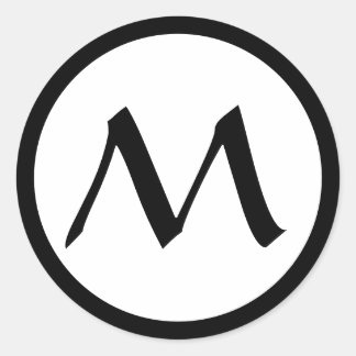 CUSTOM INITIAL CLASSIC ROUND STICKER