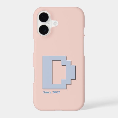 Custom Initial D Retro Pixel Art Monogram Phone Ca iPhone 17 Case