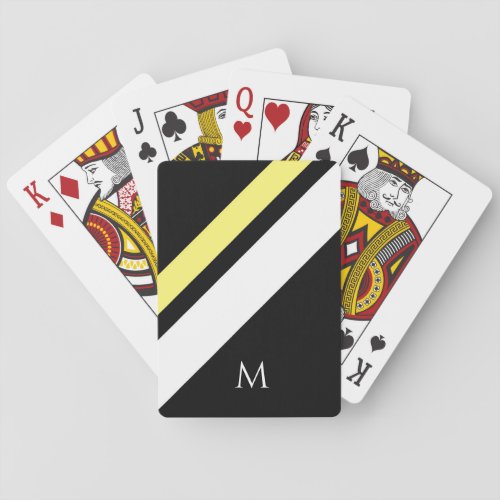 Custom initial diagonal lines black poker cards