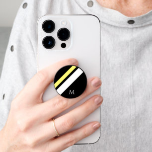 Custom initial diagonal lines black PopSocket