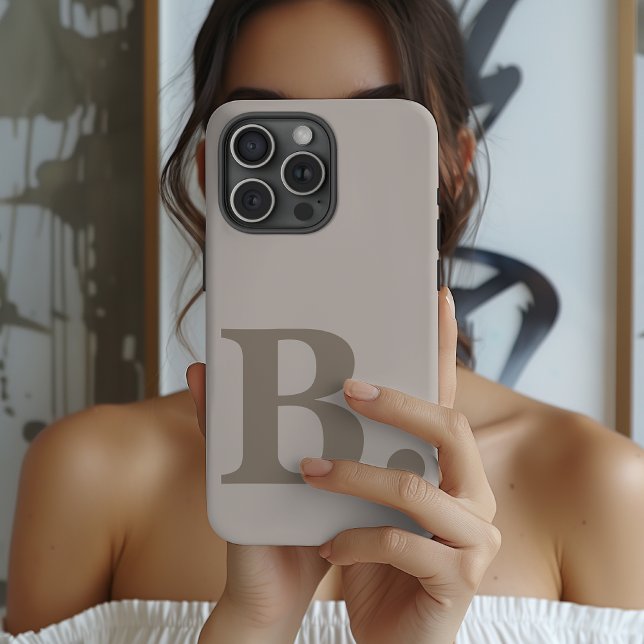 Custom Initial Gray Phone Case Gift for Coworkers (Bridesmaid Proposal Gray Phone Case Gift for Her, Modern Gray iPhone Case Bridal Shower Gift for Her)