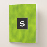 [ Thumbnail: Custom Initial + Green Mist/Haze/Fog-Like Pattern Pocket Folder ]