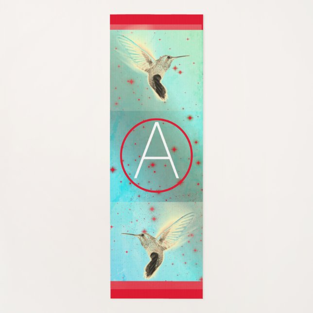 CUSTOM INITIAL HUMMINGBIRD YOGA MAT (Front)