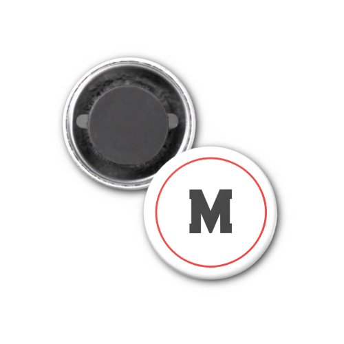 Custom initial in red ring magnet