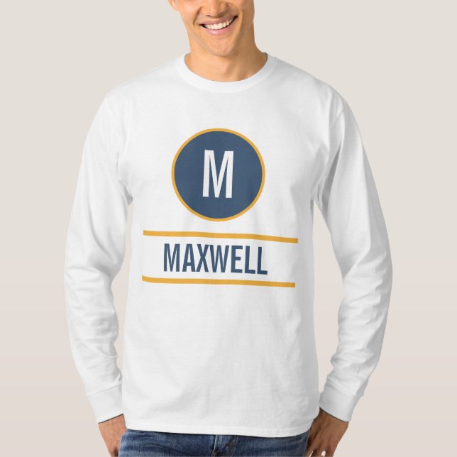 Custom initial letter name monogram T-Shirt (Front)