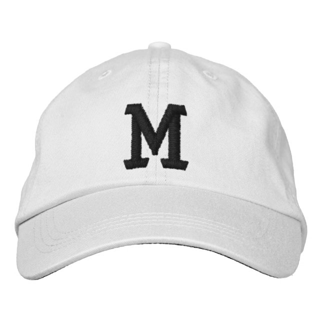 Custom Initial Letter Personalized Gift for him Embroidered Baseball Cap (Front)