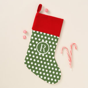 Custom initial letter Polka Dot  Christmas Stockin Stocking