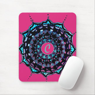Custom Initial Mandala Design Mouse Pad