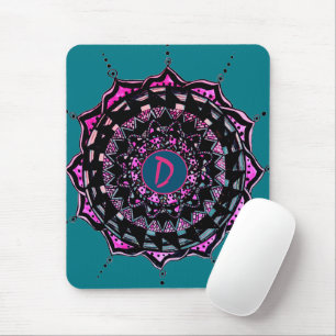 Custom Initial Mandala Design Mouse Pad