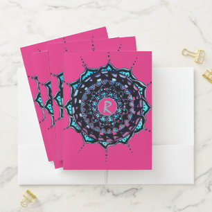 Custom Initial Mandala Design Pocket Folder