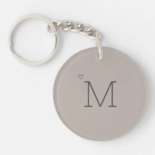 Custom Initial Minimalist Stylish Satin Neutral Keychain