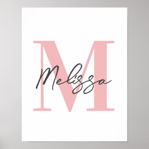 Custom Initial Modern Elegant Monogram Poster