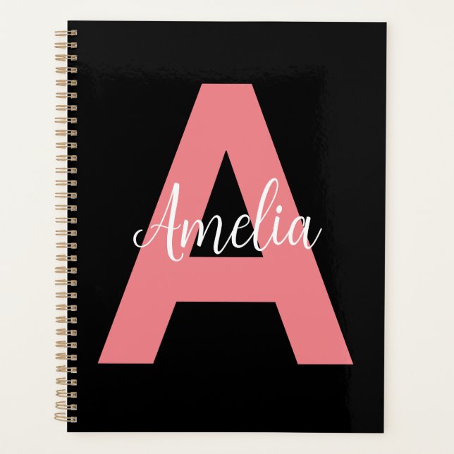 Custom Initial Modern Print Personalized Monogram Planner (Front)