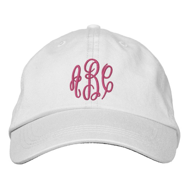 Custom Initial Monogram Embroidered Baseball Cap (Front)