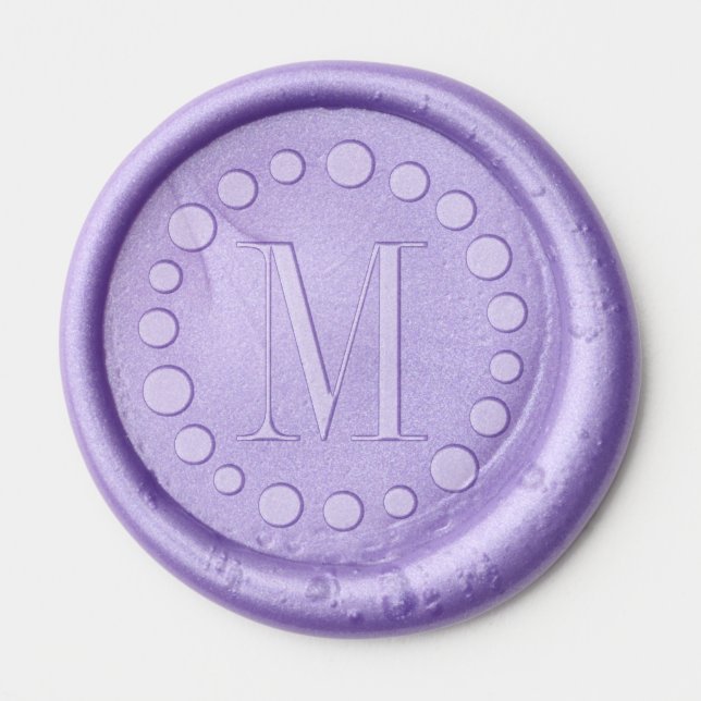Custom Initial Monogram Polka Dots Wax Seal Sticker (Front)