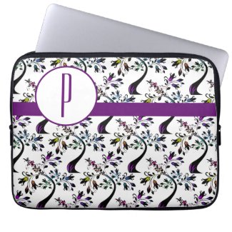 Custom Initial Monogram Rainbow Tree Pattern