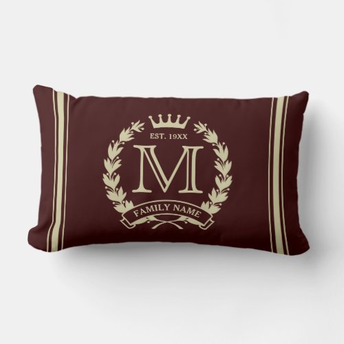 Custom Initial Monogrammed Family Logo Pillow