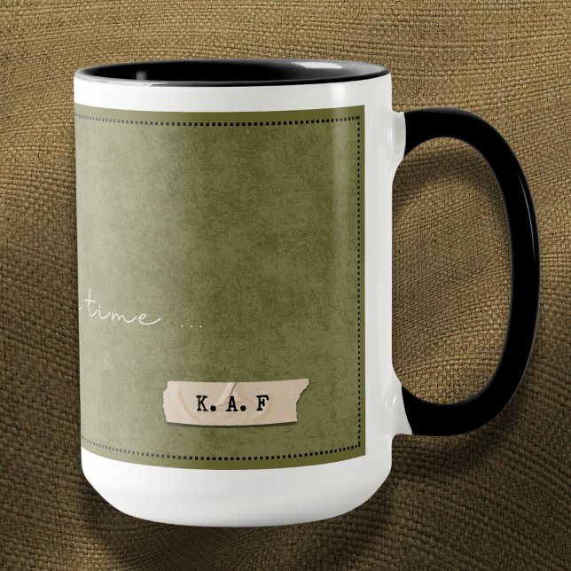 Custom Initial Moss Green Forest Storyteller Mug (Creator Uploaded)
