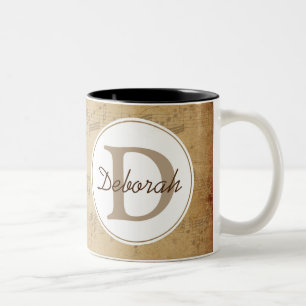 Custom Initial Music Notes Mug