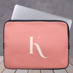 Custom Initial Name Blush Pink Typography Script  Laptop Sleeve<br><div class="desc">This laptop sleeve in a delicate blush pink hue features a unique and clean design with an initial monogram, adding a touch of individuality to your device. Its simplicity exudes elegance, offering both style and protection for your laptop. Embrace a chic and personalized accessory with this sleeve, combining sophistication and...</div>