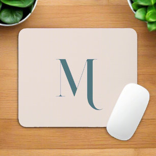 Custom Initial Name l Clean Typography Script Pink Mouse Pad