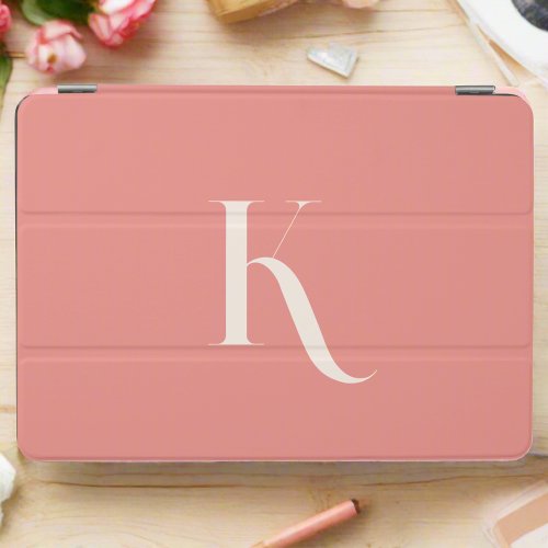 Custom Initial Name l Feminine Girly Blush Pink  iPad Air Cover