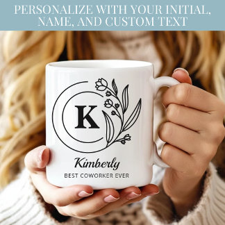 Custom Initial Name Mug for Mom Coworker Boss Gift